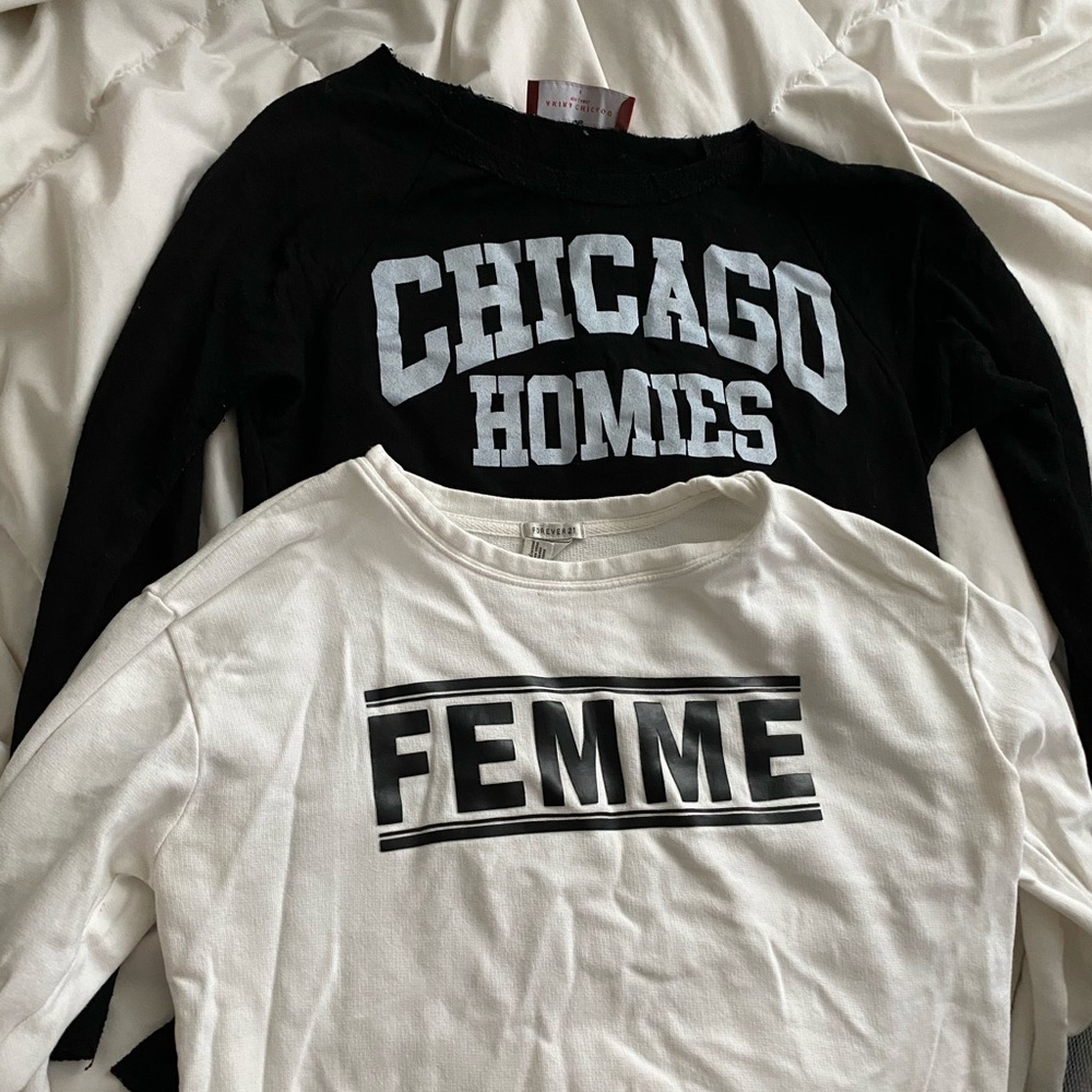 2 Crop Top Long Sleeved Shirts